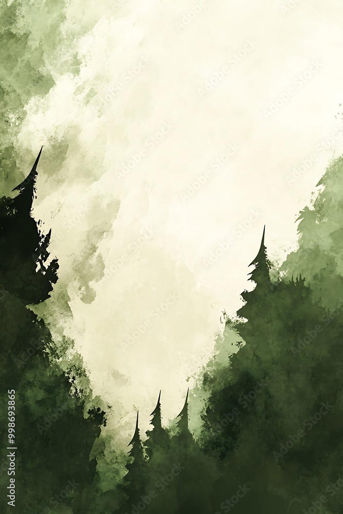 Poster serene green and black beige backdrop featuring smooth transitions: a subtle play of colors creating