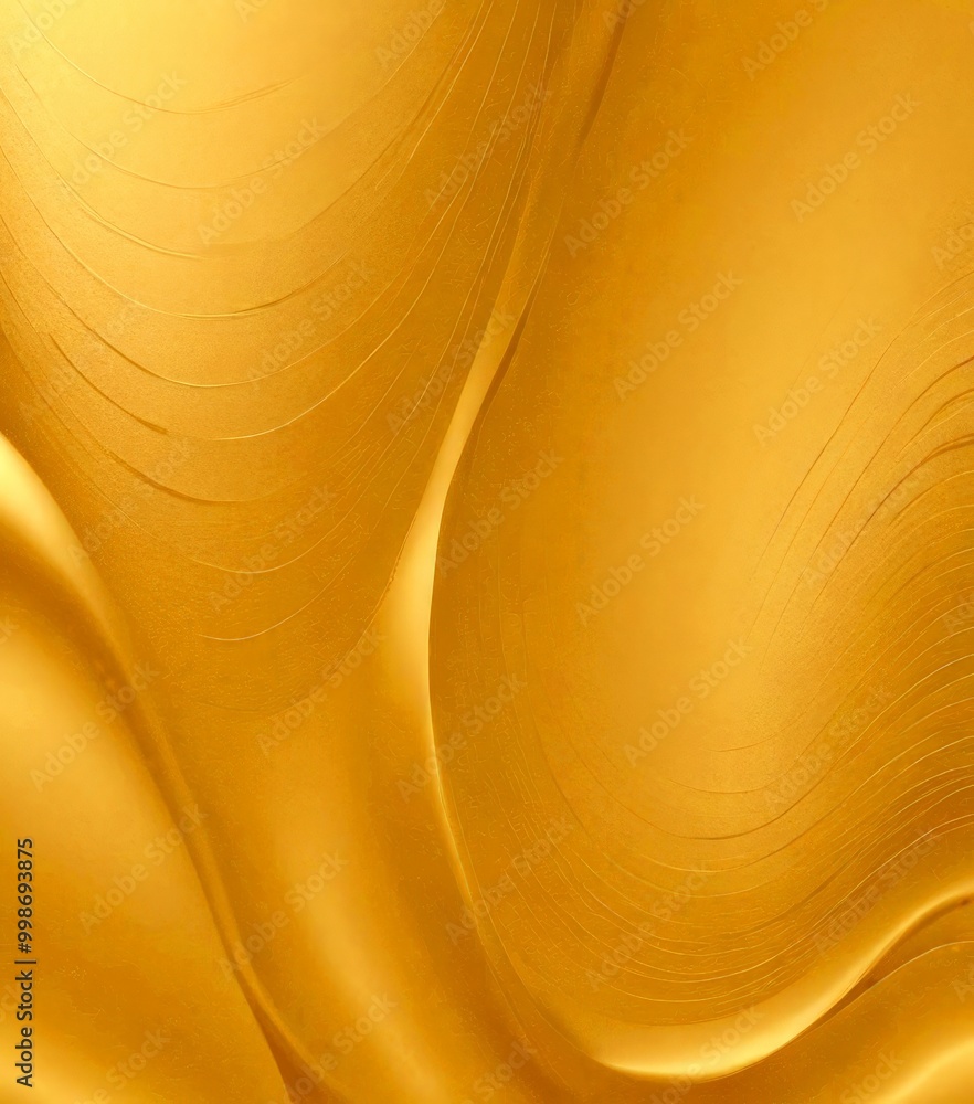 Poster a golden, abstract background with curved lines and a smooth, flowing texture, creating a sense of m