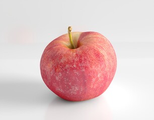 Fresh red apple with a shiny surface. Showcasing vibrant color and smooth texture, perfect for culinary illustrations or healthy food products.	
