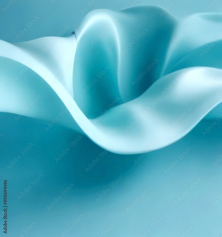 Poster a close-up view flowing, light blue fabric with a subtle texture, creating a sense of movement and fluidity