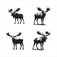 deer silhouette vector illustration, 