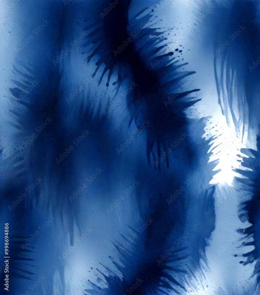 Poster an abstract pattern of dark blue and white brushstrokes, creating a sense of movement and depth