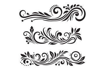 Baroque Ornament Vector Silhouette Illustration