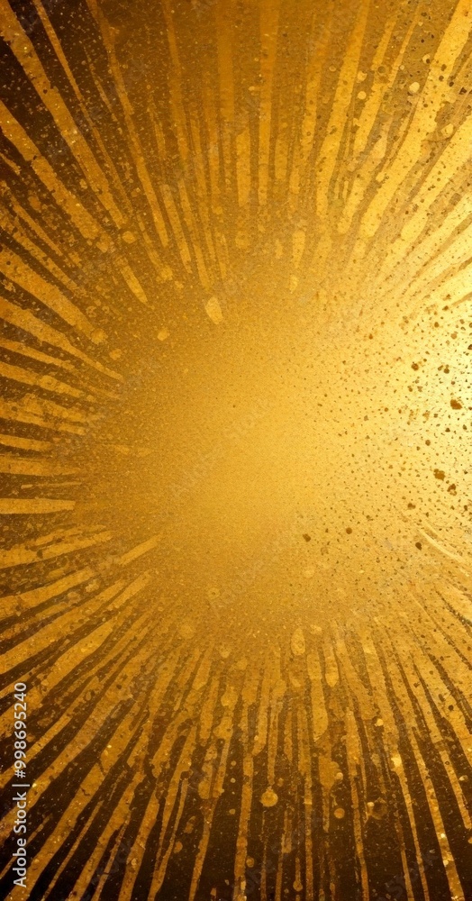 Fototapete a striking abstract pattern of golden lines radiating outwards from a central point, creating a sens