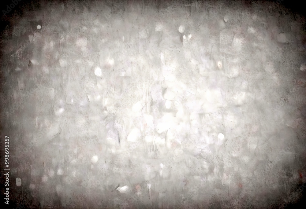 Poster a textured gray background with small white dots scattered throughout, creating a sense of depth and dimension
