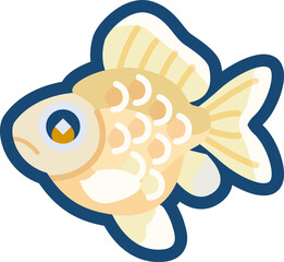 かわいい金魚（越之錦）のイラスト