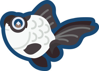 かわいい金魚（蝶尾）のイラスト