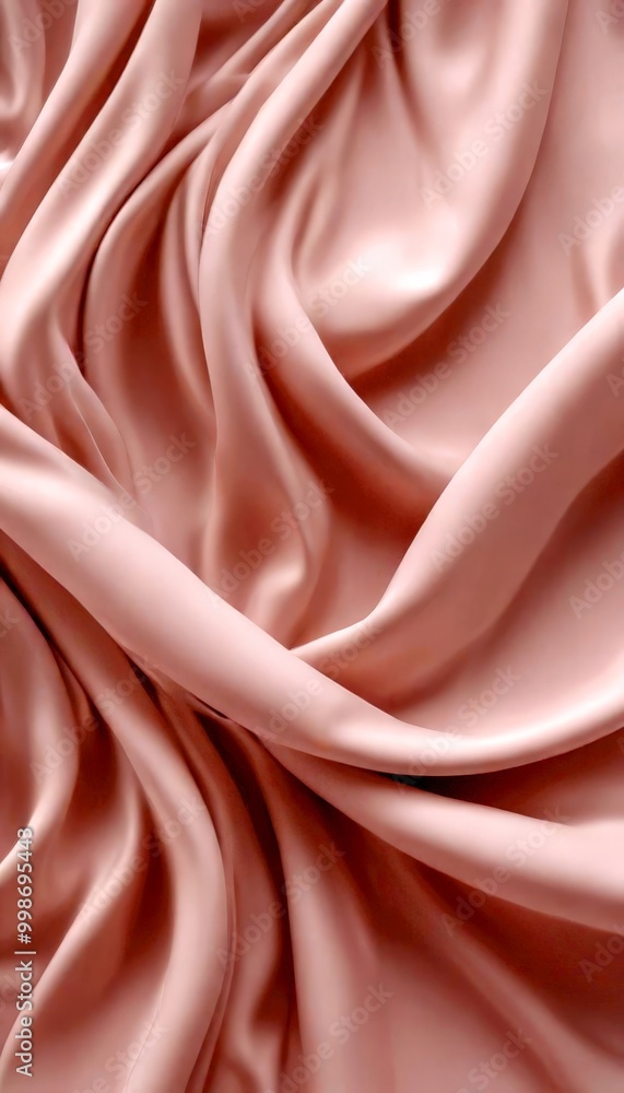 Poster a close-up view soft, flowing fabric in a pale pink color the fabric appears to be made of silk or s