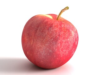 Fresh red apple with a shiny surface. Showcasing vibrant color and smooth texture, perfect for culinary illustrations or healthy food products. 