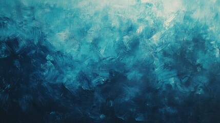 Obraz premium Blue and teal abstract brushstrokes on canvas, creating a textured background with a sea and sky color palette