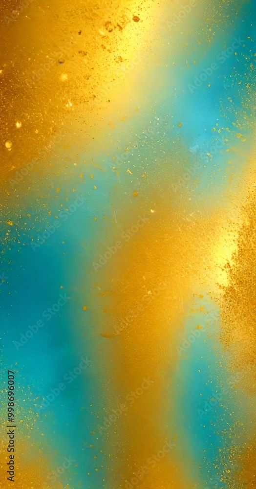Poster a vibrant abstract background with a gradient of blue and gold colors, creating a sense of depth and movement