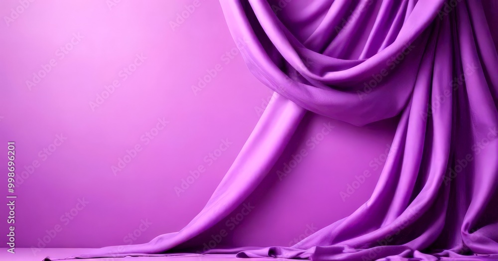 Aufkleber a draped purple fabric extends across the , creating a flowing and elegant visual effect