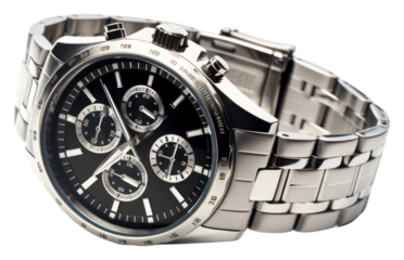 PNG Man wrist watch wristwatch steel white background.