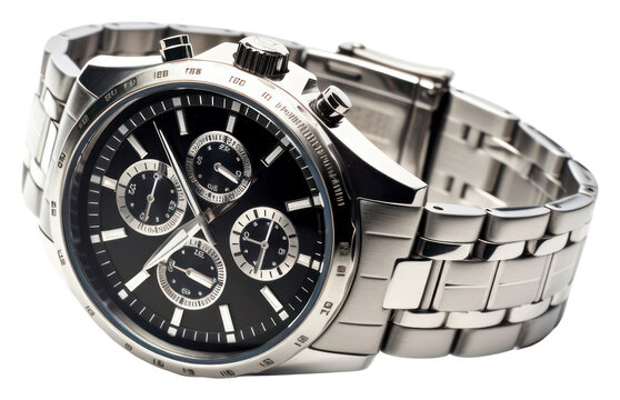 PNG Man wrist watch wristwatch steel white background.