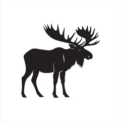 deer silhouette vector illustration, 