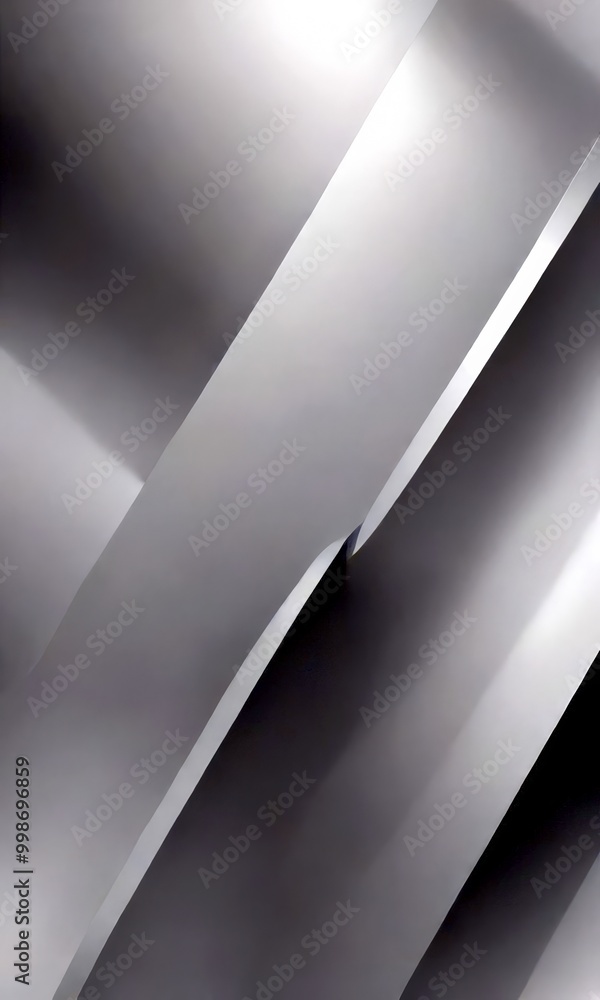 Poster a minimalist abstract design with a diagonal line pattern in shades of gray, creating a sense of movement and depth