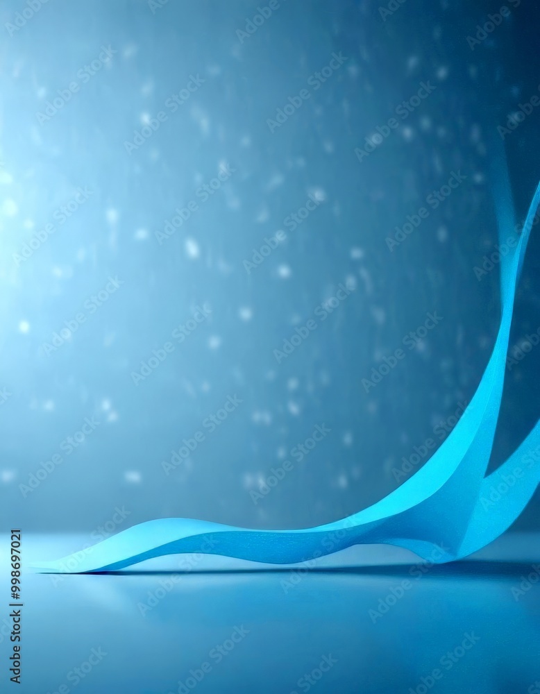 Aufkleber a minimalist design with a gradient background transitioning from a darker shade at the top to a lighter one at the bottom A curved, blue ribbon-like shape is
