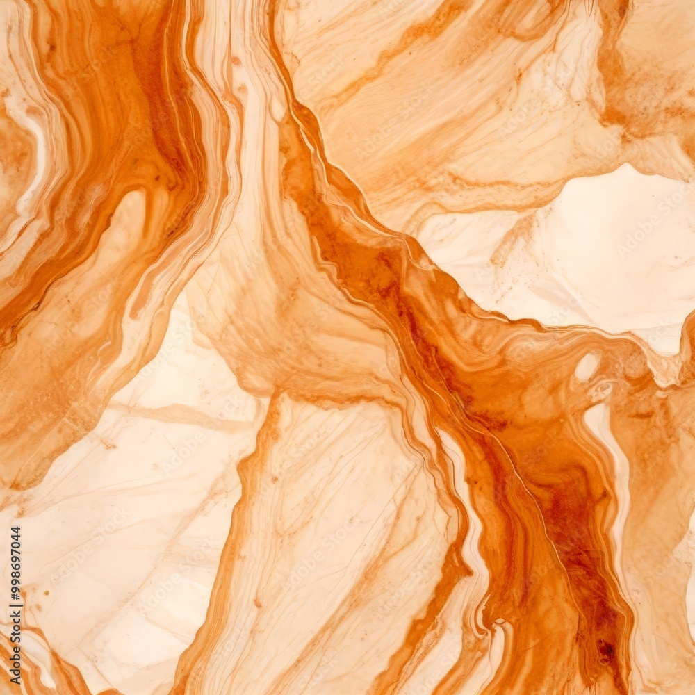 Poster a close-up view marble surface with a swirling pattern of light and dark brown hues, creating a sense of movement and texture