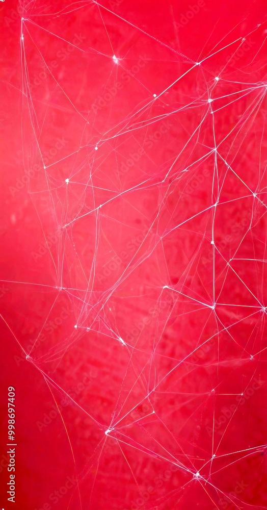 Poster a close-up view pink surface with a network of white lines and dots, creating a textured and abstract pattern