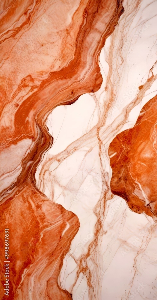Poster a close-up view marble surface with a marbled pattern in shades of brown and white