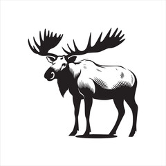 deer silhouette vector illustration, 