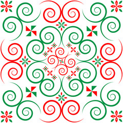 Hmong ethnic fabric patterns are spiral lines connected in shapes and flowers, which combine traditional and modern designs, used in clothing design.