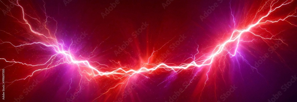 Poster a striking display of lightning bolts, with the bolts striking in a diagonal pattern and radiating outwards from the center, creating a sense of dynamic energy and movement