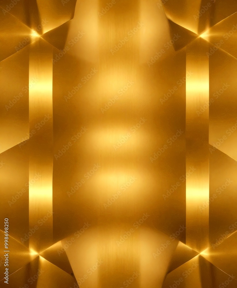 Poster a golden abstract background with a geometric pattern of intersecting lines and shapes, creating a sense of depth and dimensionality