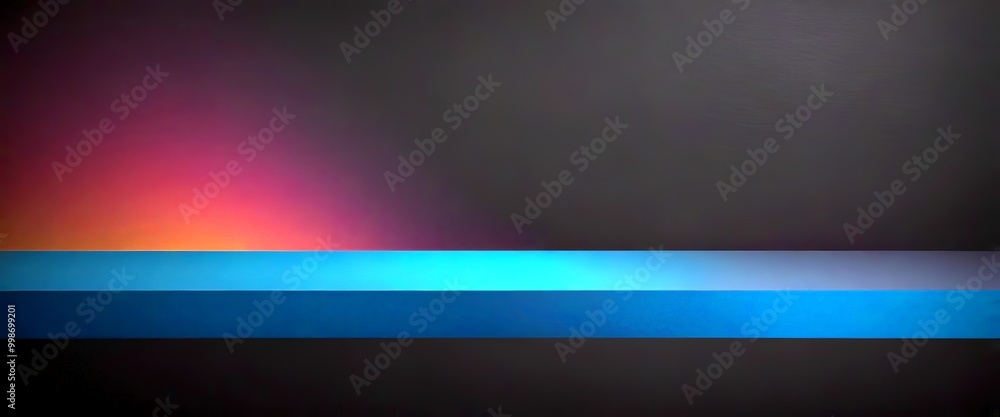 Aufkleber a gradient background transitioning from dark to light, with a blue horizontal line in the center