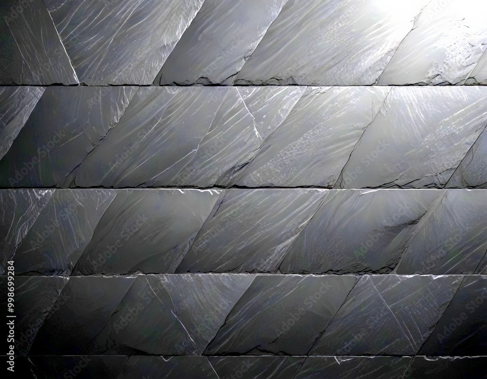 Aufkleber a close-up view dark gray, textured surface composed of overlapping rectangular tiles arranged in a diagonal pattern