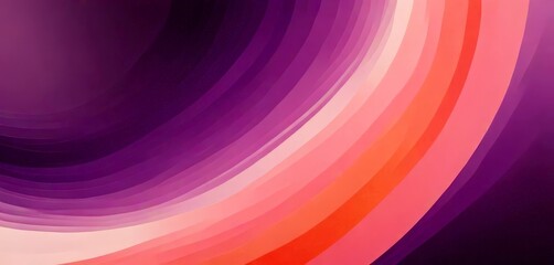 a vibrant abstract composition of overlapping curved lines in shades of purple, pink, and orange, creating a dynamic and visually striking pattern