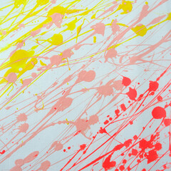 Pink and yellow paint splatters