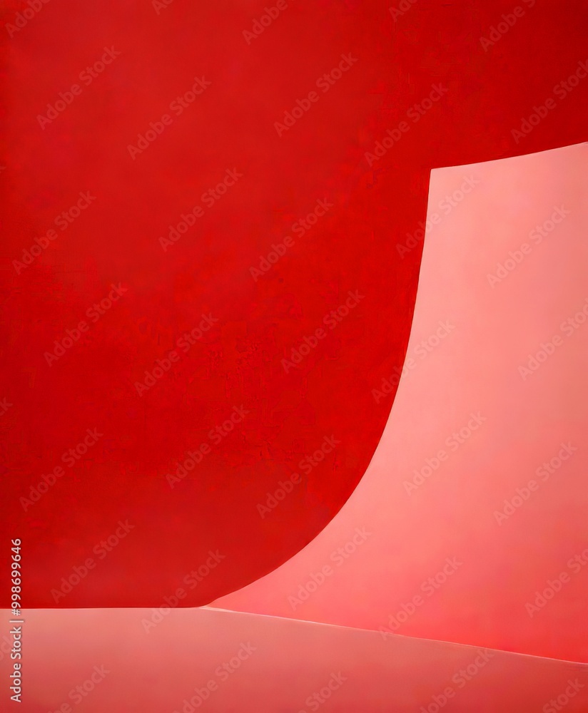 Aufkleber abstract composition featuring a curved line and a solid pink background