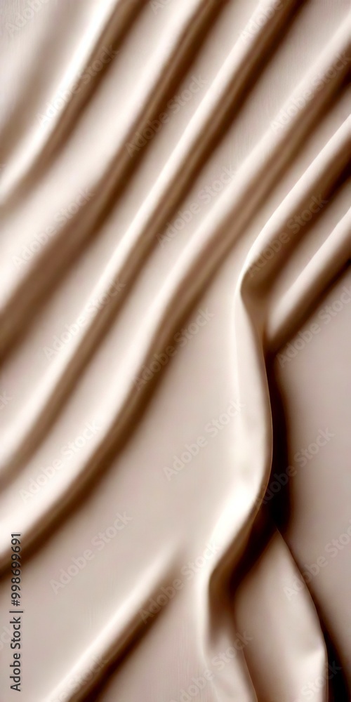 Poster a close-up view white fabric surface, with the fabric appearing to be made of silk or satin and exhi