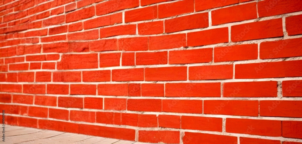 Aufkleber a close-up view red brick wall, showcasing the texture and pattern of the bricks