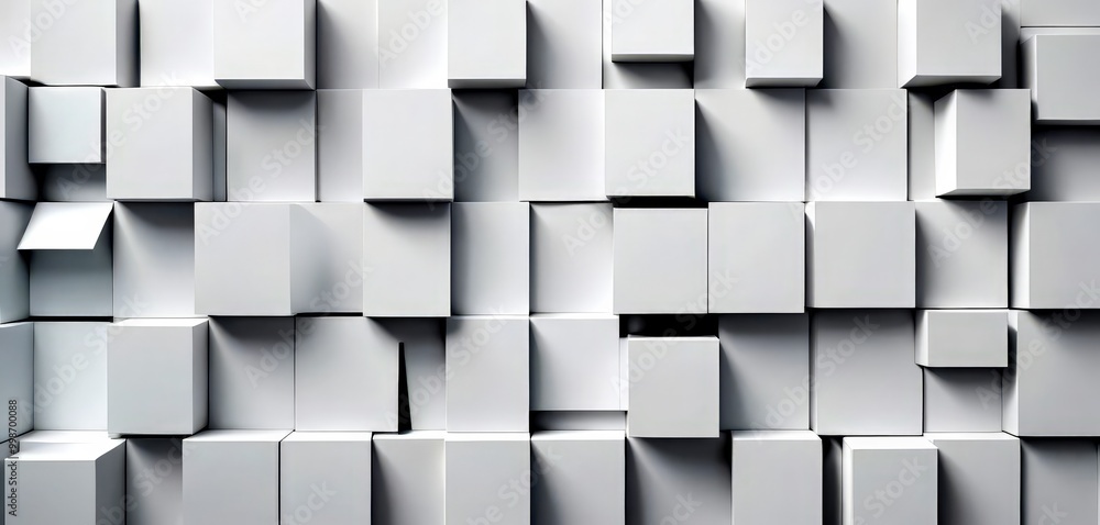 Poster A white cube wall with a subtle pattern of black lines and curves, creating a visually striking and abstract design
