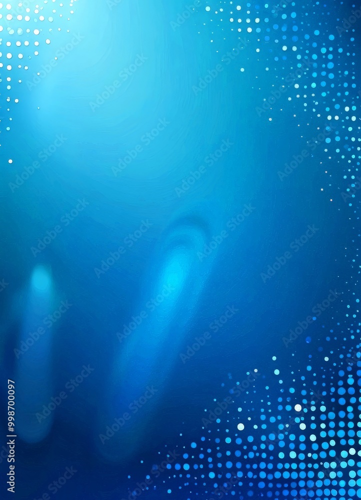 Fototapete a gradient background transitioning from a deep blue at the top to a lighter shade at the bottom, with a pattern of white dots scattered across the right side