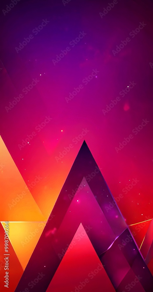 Aufkleber a vibrant abstract composition with a gradient of purple, orange, and yellow colors, creating a dyna