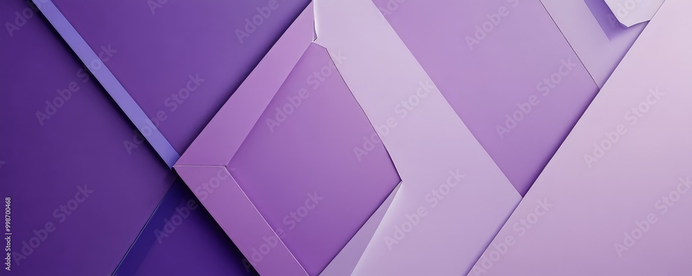 Poster a geometric pattern composed of intersecting lines and shapes in shades of purple, creating a visually striking abstract design