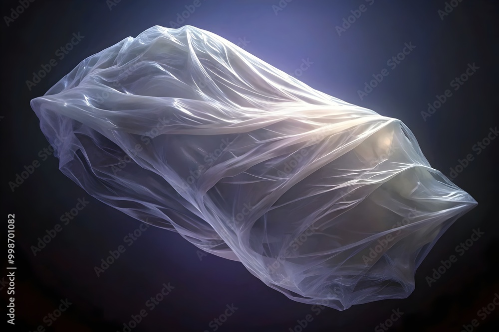 Poster translucent ethereal fabric floating light abstract background