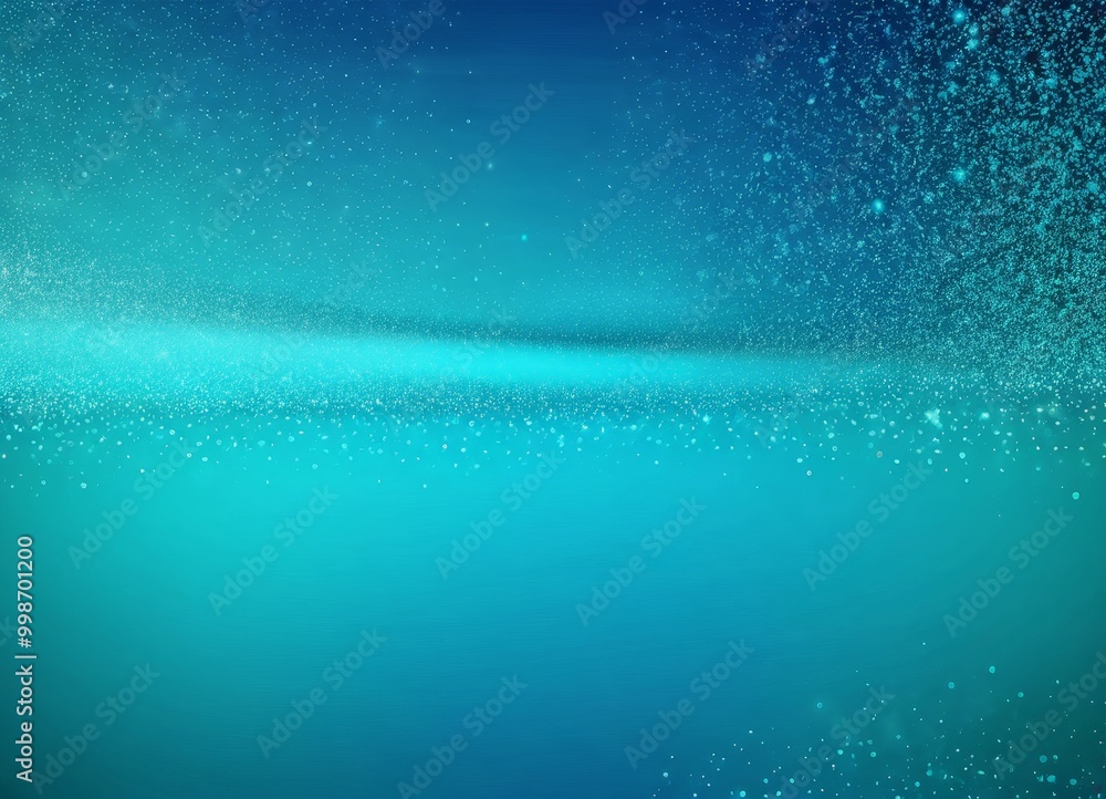 Poster a serene underwater scene, with a gradient of blue-green hues that gradually transitions to a darker