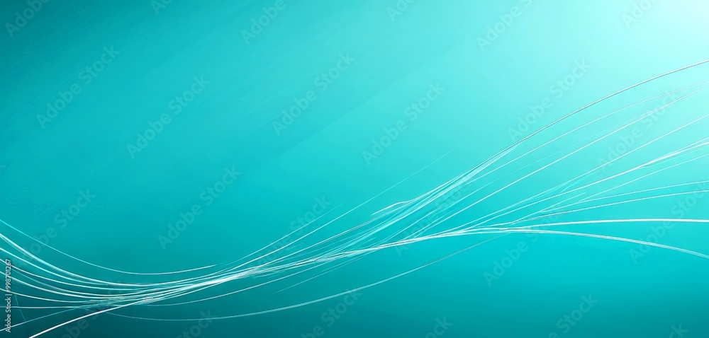 Fototapete a gradient background transitioning from a deep blue at the top to a lighter shade at the bottom, with a series of white lines curving across the center, creating a sense