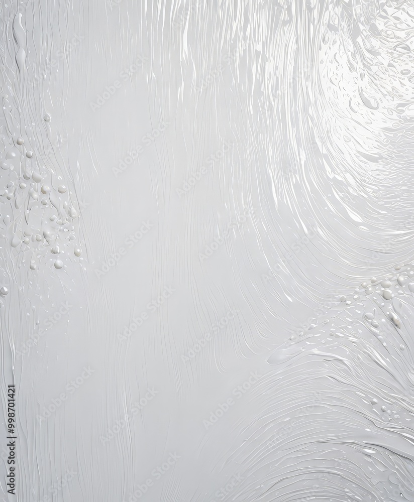 Aufkleber a close-up view white surface with a textured, wavy pattern created by the application white substance, possibly paint or ink