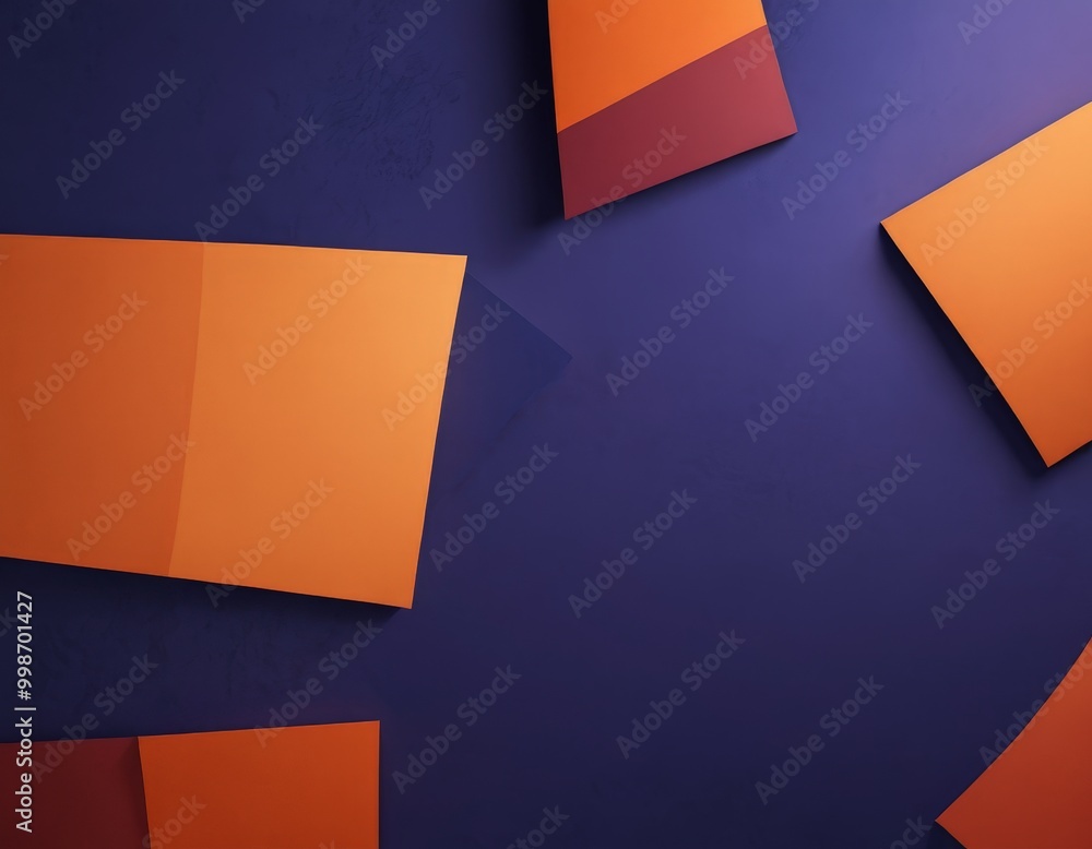 Aufkleber a collection of overlapping orange and purple geometric shapes, creating a dynamic and abstract composition