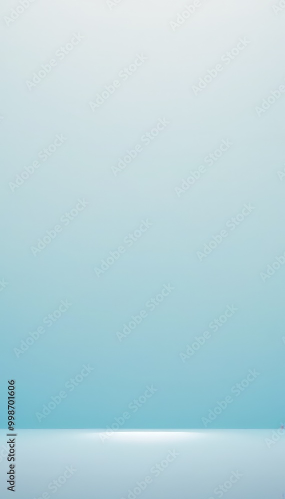 Poster a serene, minimalist scene with a gradient background transitioning from a light blue at the top to a darker blue at the bottom devoid of