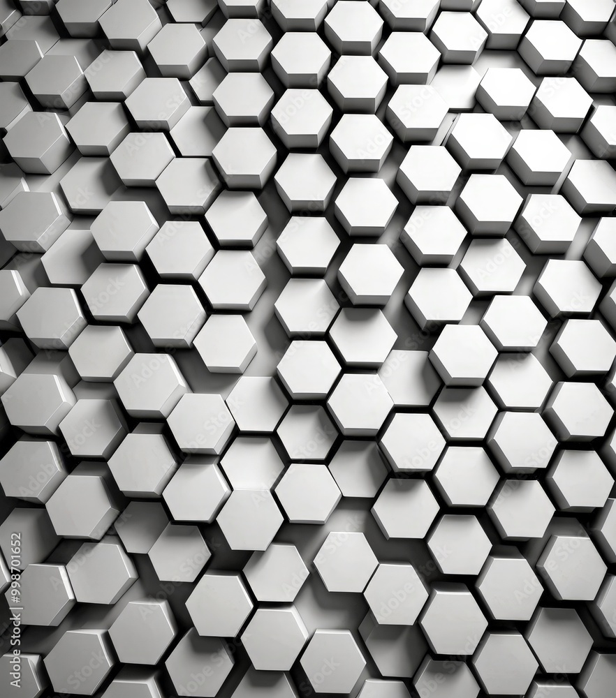 Aufkleber A repeating pattern of white hexagonal shapes arranged in a grid-like fashion, creating a visually striking and geometric design
