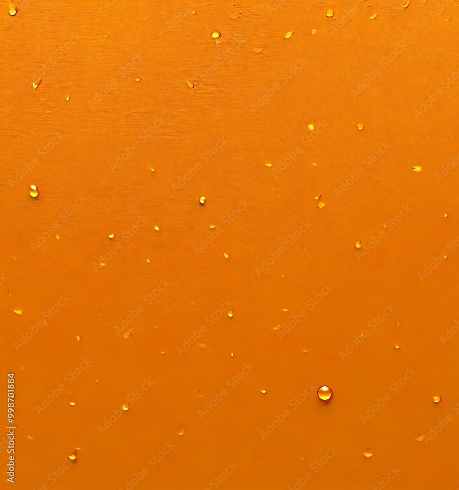 Leinwandbilder a close-up view of a textured orange surface with numerous small water droplets scattered across it, creating a visually appealing and dynamic pattern.