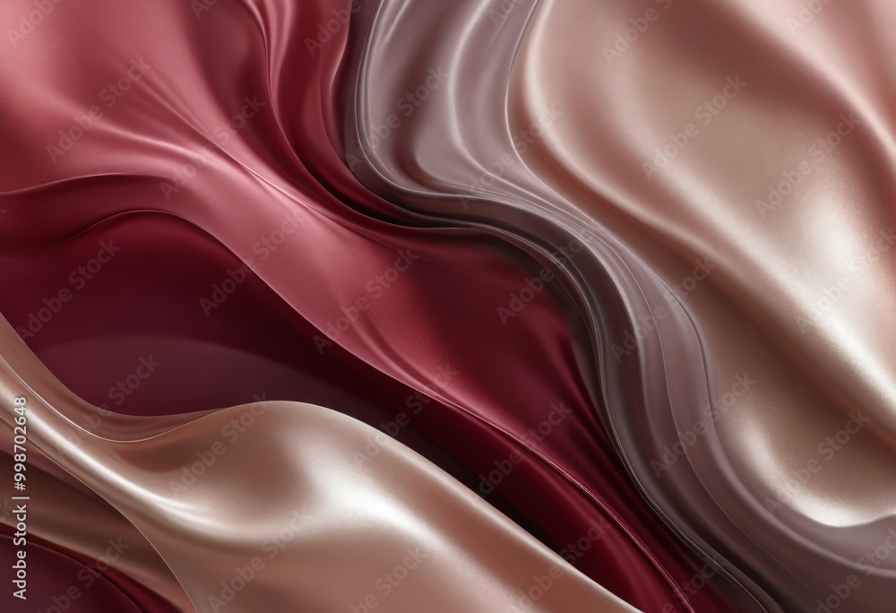 Aufkleber a close-up view flowing fabric with a gradient of colors, transitioning from deep red to light pink, creating a sense of movement and elegance