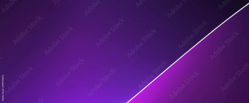 Poster a gradient background transitioning from a deep purple at the top to a lighter purple at the bottom, with a white diagonal line running diagonally across the