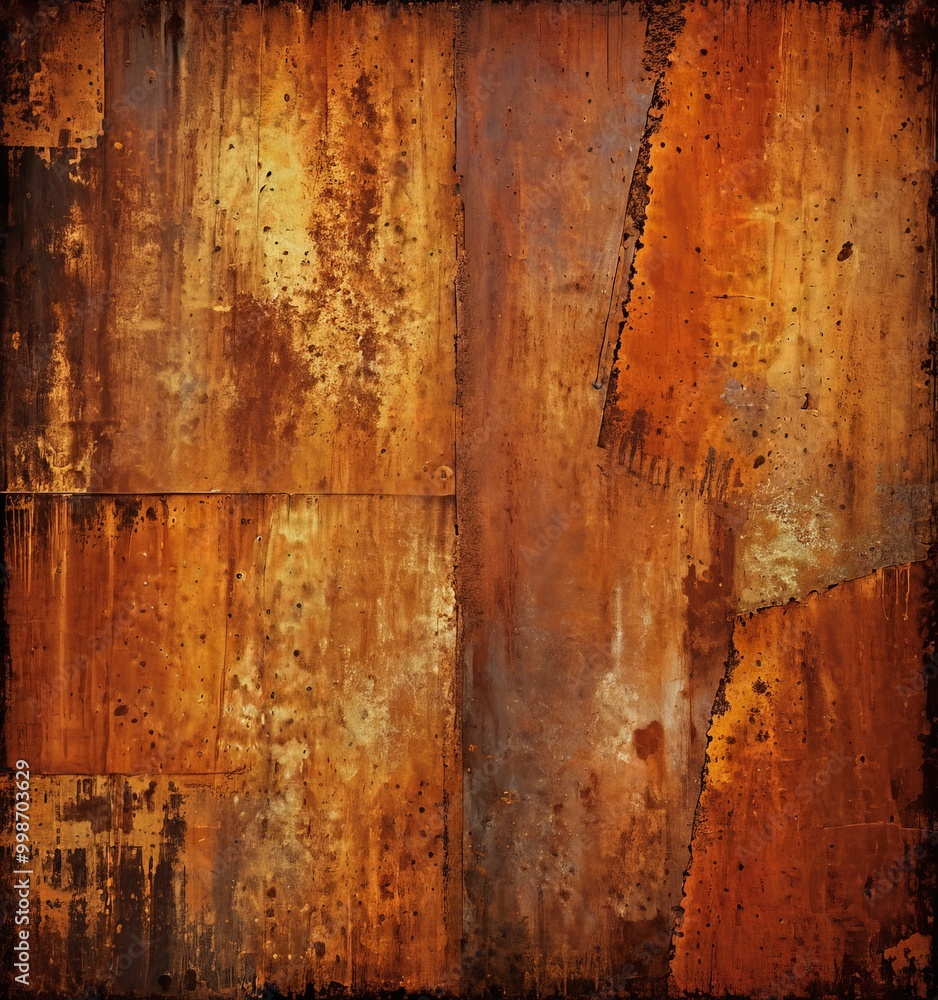 Poster a close-up view rusted metal surface with a textured, weathered appearance